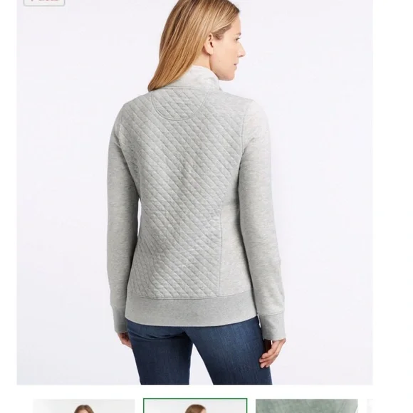 L.L. Bean Gray Quilted Sweatshirt - Picture 2 of 14